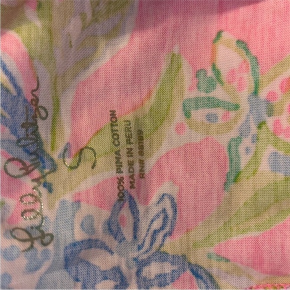 LILLY PULITZER 💯 Pima Cotton Floral Pink Short Sleeve Dress Sz small - Picture 3 of 7